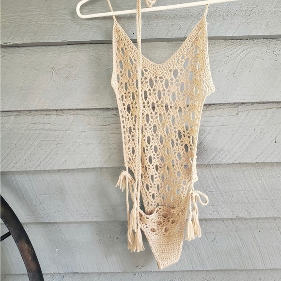 Halter Style Crochet Bathingsuit - Picture 2 of 4